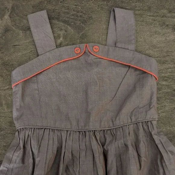 Mini Boden Girls Brown Sleeveless Striped Cotton Summer Dress Outfit Size 1.5-2Y - Picture 2 of 9